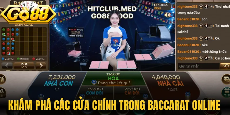 Khám phá các cửa chính trong baccarat online 