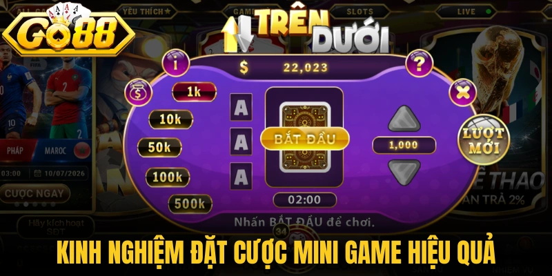 Kinh nghiệm đặt cược mini game hiệu quả