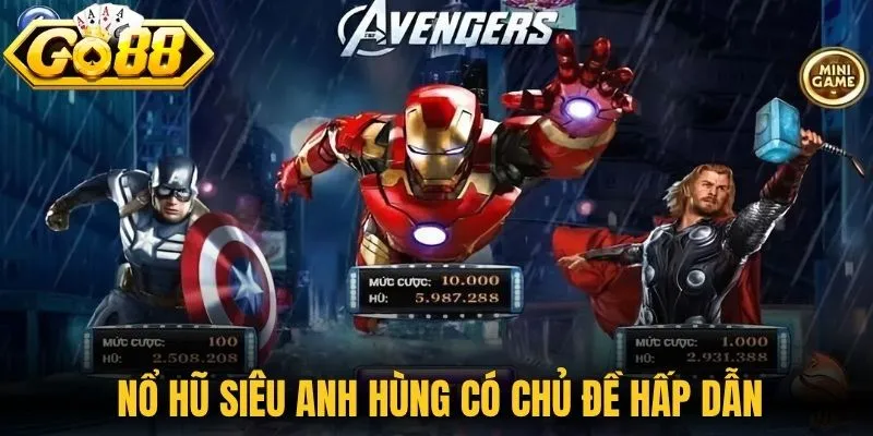 Nổ Hũ Siêu Anh Hùng Phá Đảo Thế Giới Giải Trí Online 1 Nổ hũ siêu anh hùng có chủ đề hấp dẫn